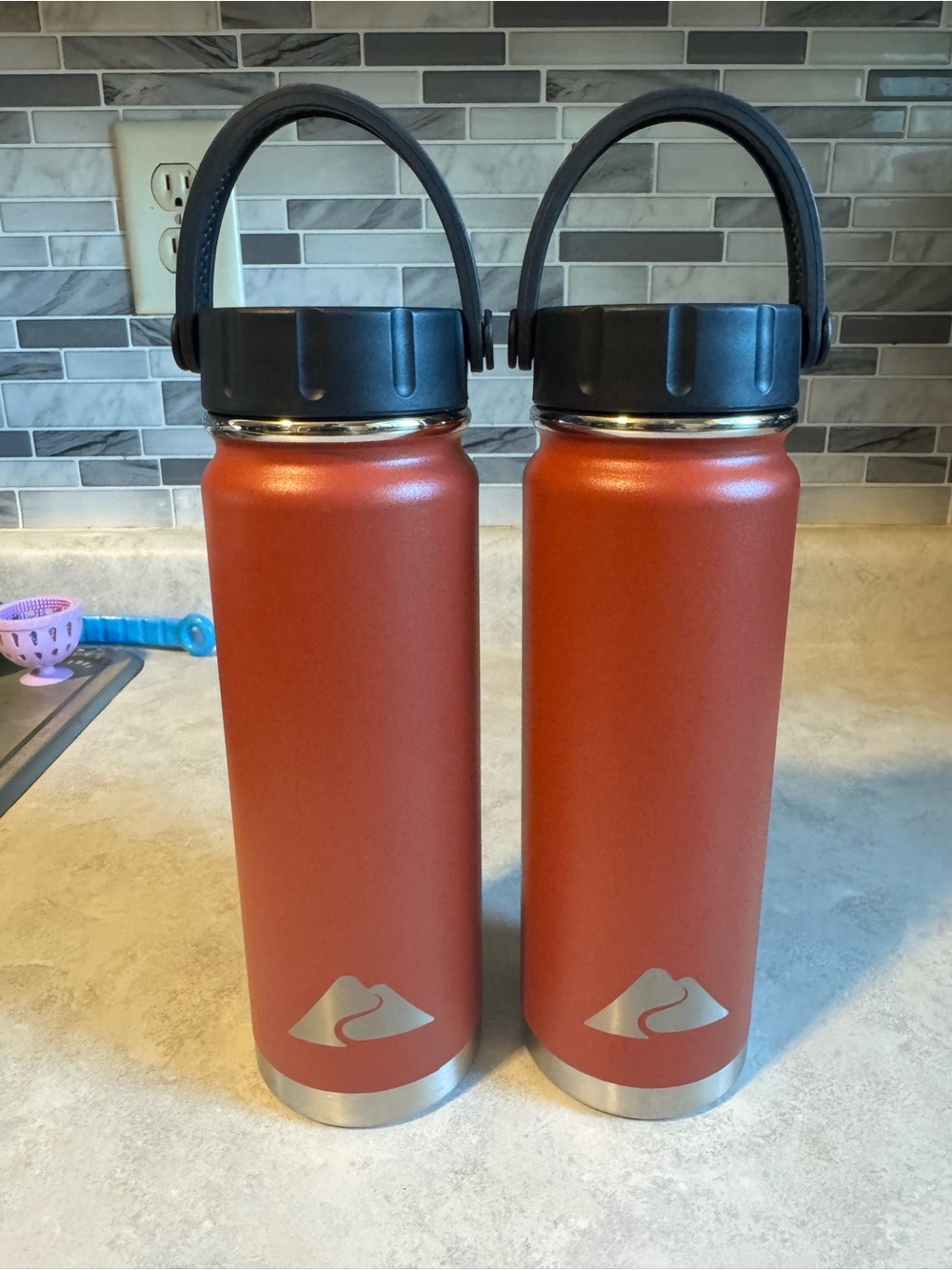 2 Pack Ozark Trail Stainless Steel Bottle 24oz Loop Carry Red Insulated
